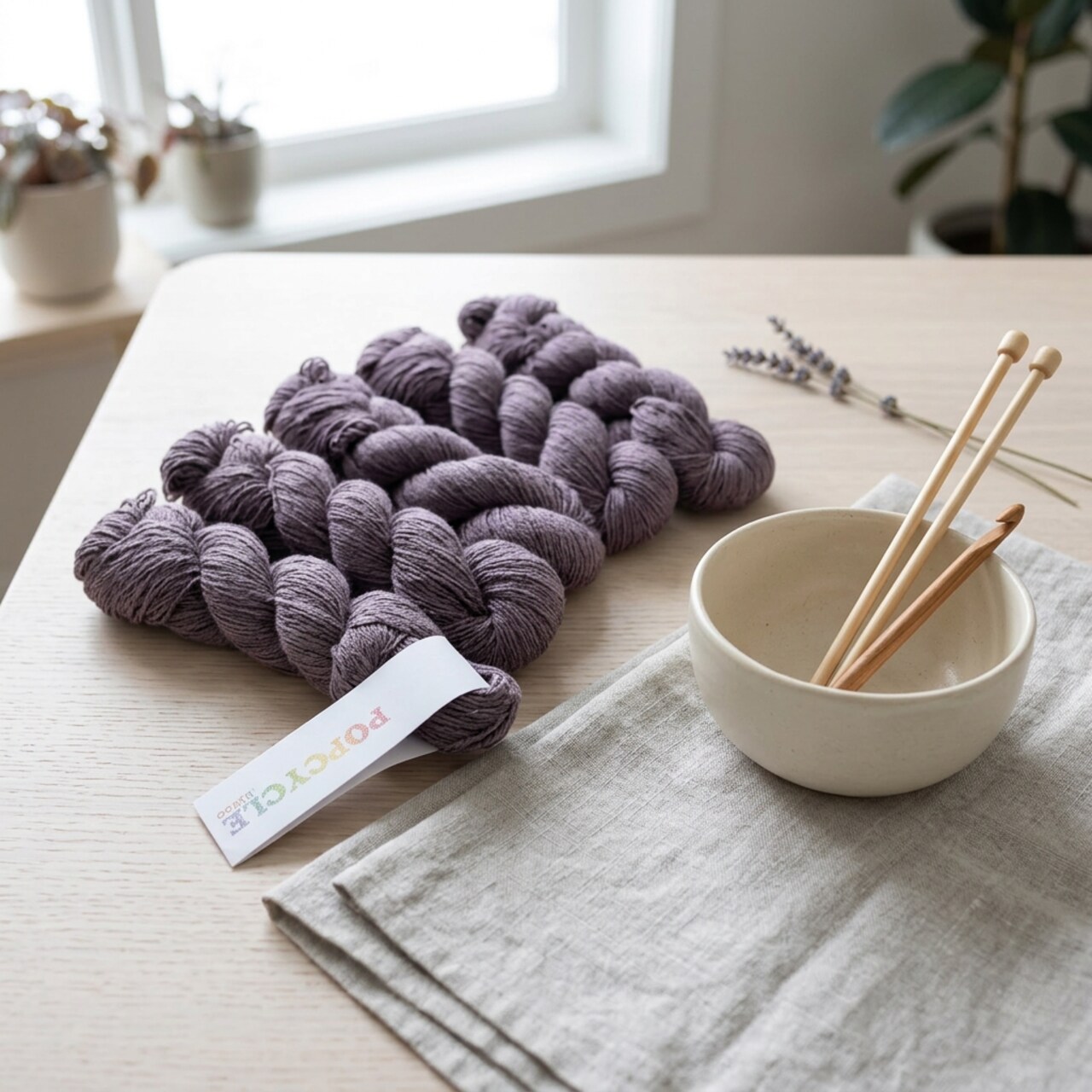 Deep purple Popcycle yarn - sock weight - bamboo plus polyester from recycled water bottles